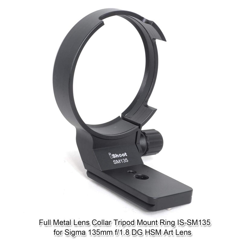 iShoot CNC Tripod Mount Ring for Sigma 135mm f/1.8 DG HSM Art Lens, Aviation Aluminum Lens Tripod Collar Support Bracket Holder with Quick Release Plate Compatible with Arca-Swiss fit Tripod Ball Head - Image 2
